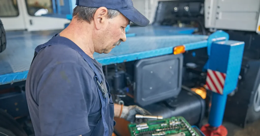 bhp ryzyko zawodowe mechanik samochodów ciężarowych