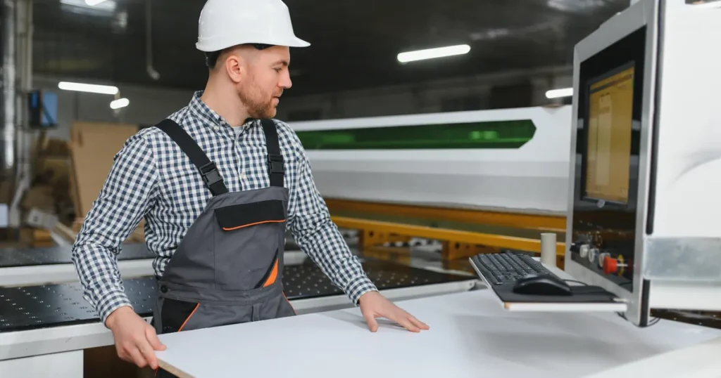 bhp ryzyko zawodowe operator pras w produkcji drzewnej